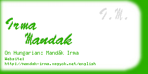 irma mandak business card